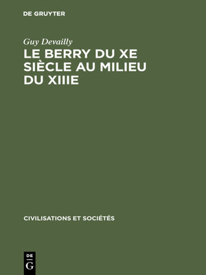 cover image of Le Berry du Xe siècle au milieu du XIIIe